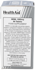 MSM Methylsulfonylmethane 1000 mg 90 Tablets
