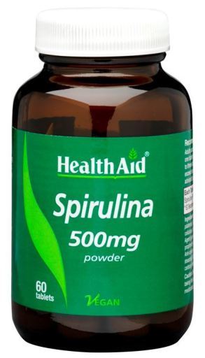 HealthAid Spirulina 500 mg Derived from Wild Herbs 60 Tablets