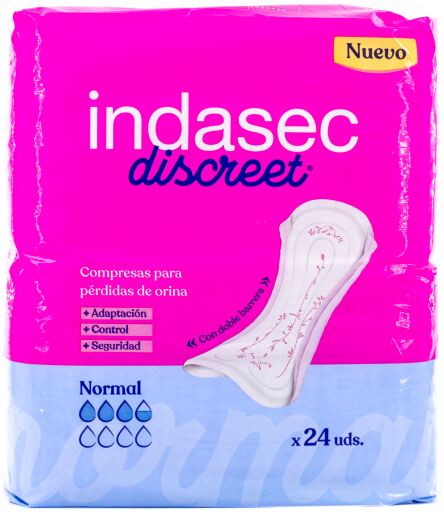 Indasec Discreet Normal Pads 24 units