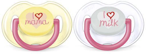 Pacifiers Classic Texts 0 to 6 Months Girl 2 units