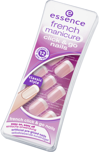 French Manicure Click & Go Nails U&ntilde;as Artificiales 12 uds
