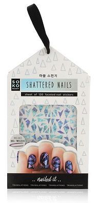 Shattered Nails Sheet 120 Faceted Nail Stickers & Nail Tweez