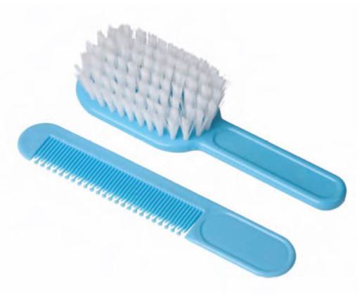 Baby soft brush Blue+ Comb