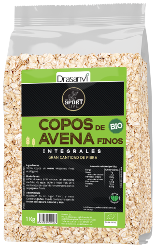 Drasanvi BIO fine oat flakes Sport live 1 kg