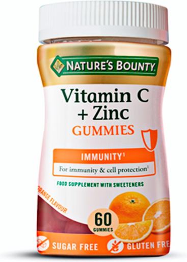Nature's Bounty Vitamin C+Zinc gummies 60 capsules