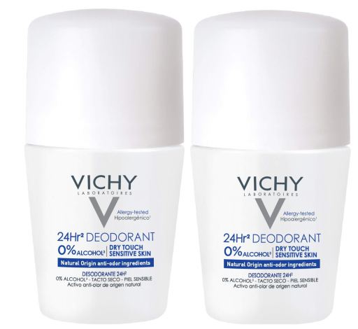 24H Deodorant Without Aluminum Salts Roll On 2 x 50 ml