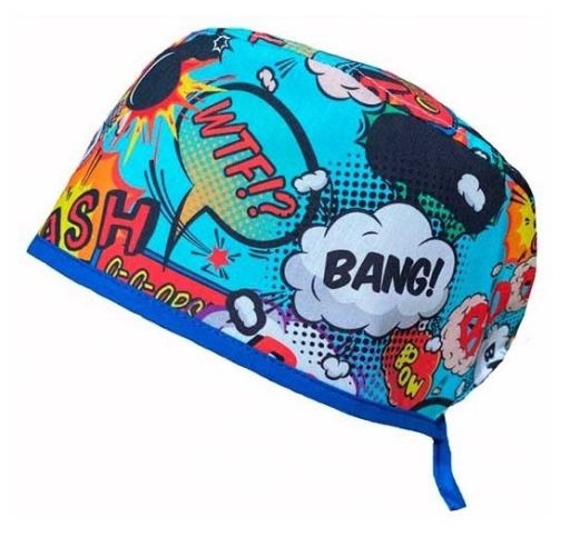 Herbi Feet Short Bang Printed Operating Room Cap