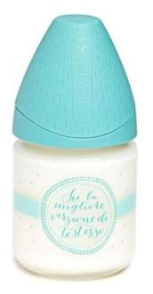 Glass Baby Bottle with 3-position Silicone Teat, 120 ml