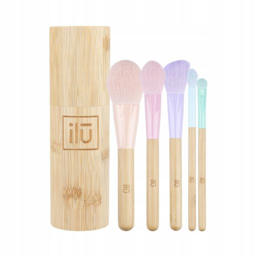 Ilu Set of 5 Makeup Brushes + Bamboo Tube