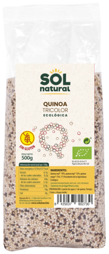 Sol Natural Quinoa Real Tricolor without Gluten Bio 500 gr
