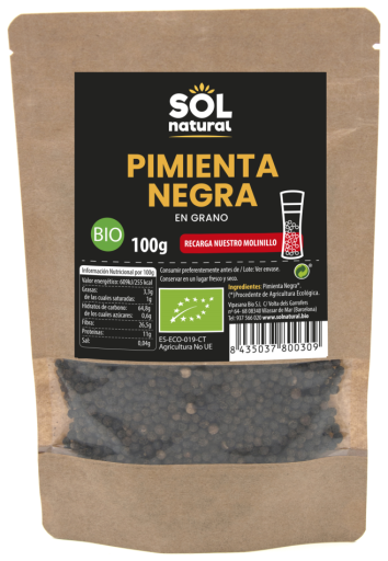 Sol Natural Organic Black Pepper Grain 100 gr