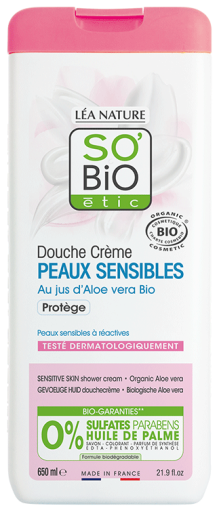 SO'BiO &eacute;tic Protective Shower Gel Aloe Vera Sensitive Skin 650 ml