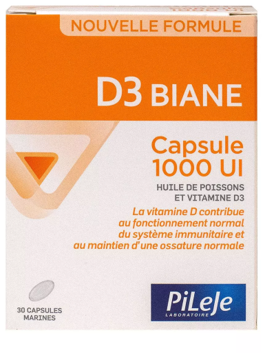 Pileje D3 Biane Capsules 1000 IU 30 Capsules