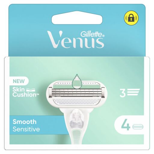 Gillette Venus Smooth Sensitive Charger 4 Refills