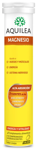 Aquilea Magnesium 375 mg 56 Lemon Effervescent Tablets XL Format