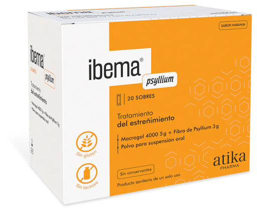 Atika Pharma Ibema Psyllium Powder Oral Solution 20 Sachets x 9 gr