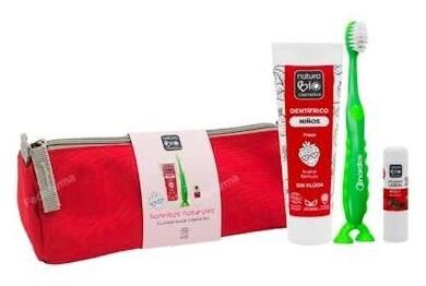NaturaBIO Cosmetics Red Children's Oral Hygiene Set, 4 Pieces
