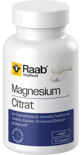 Raab Vitalfood Magnesium Citrate 840 mg 75 Veg Caps