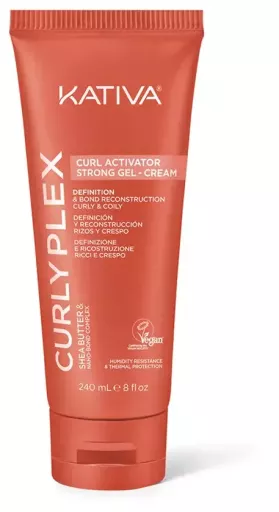 Kativa Curly Plex Curl Gel Cream Curl Activator Strong Hold 240 ml